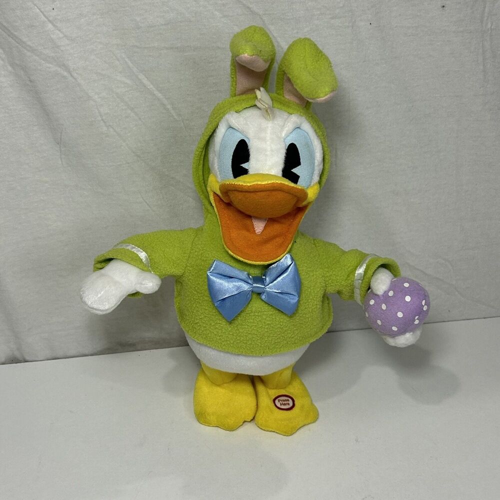 Hallmark Donald Duck Don't Pull My Ears Animated Talking Easter Bunny Works